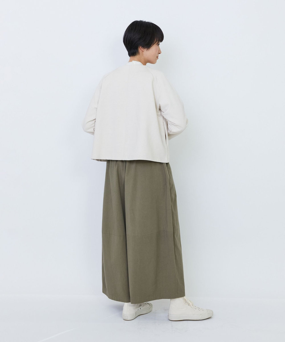 LOISIR コットン裏毛クルーネックジャケット ベージュ