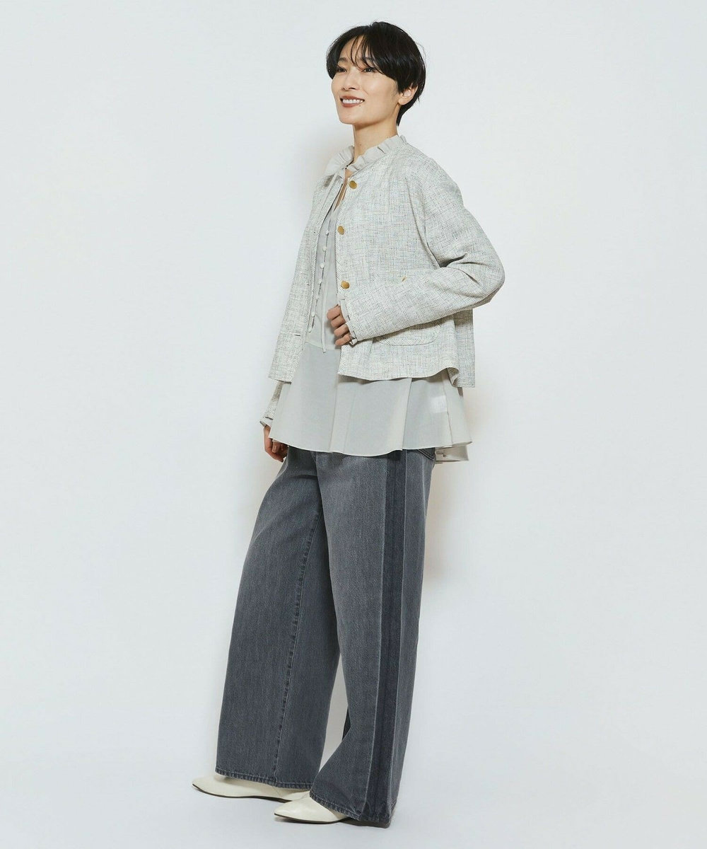 feerique feerique ラインデニムパンツ グレー