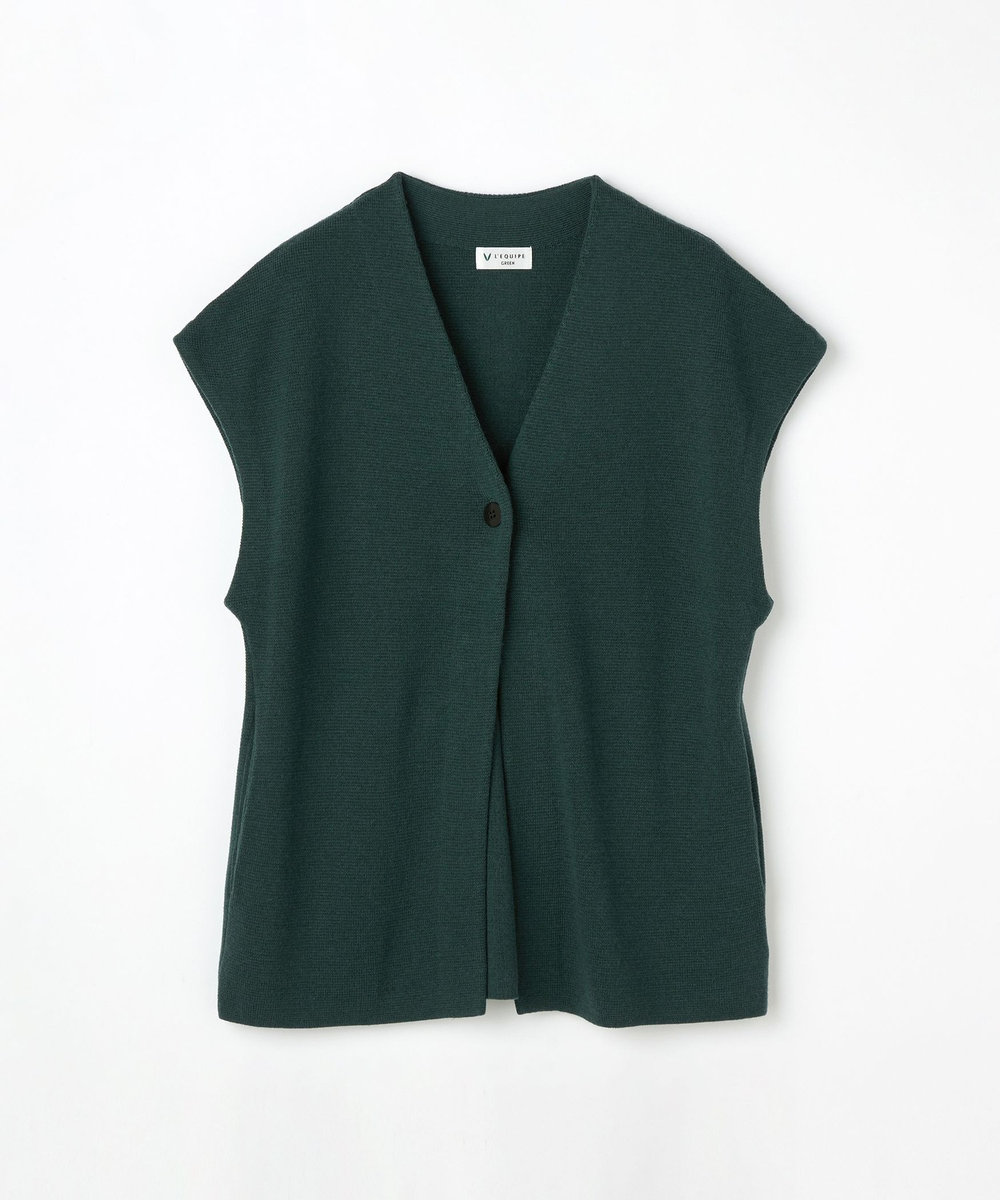 L'EQUIPE GREEN ECOキュプラウールニットジレ グリーン