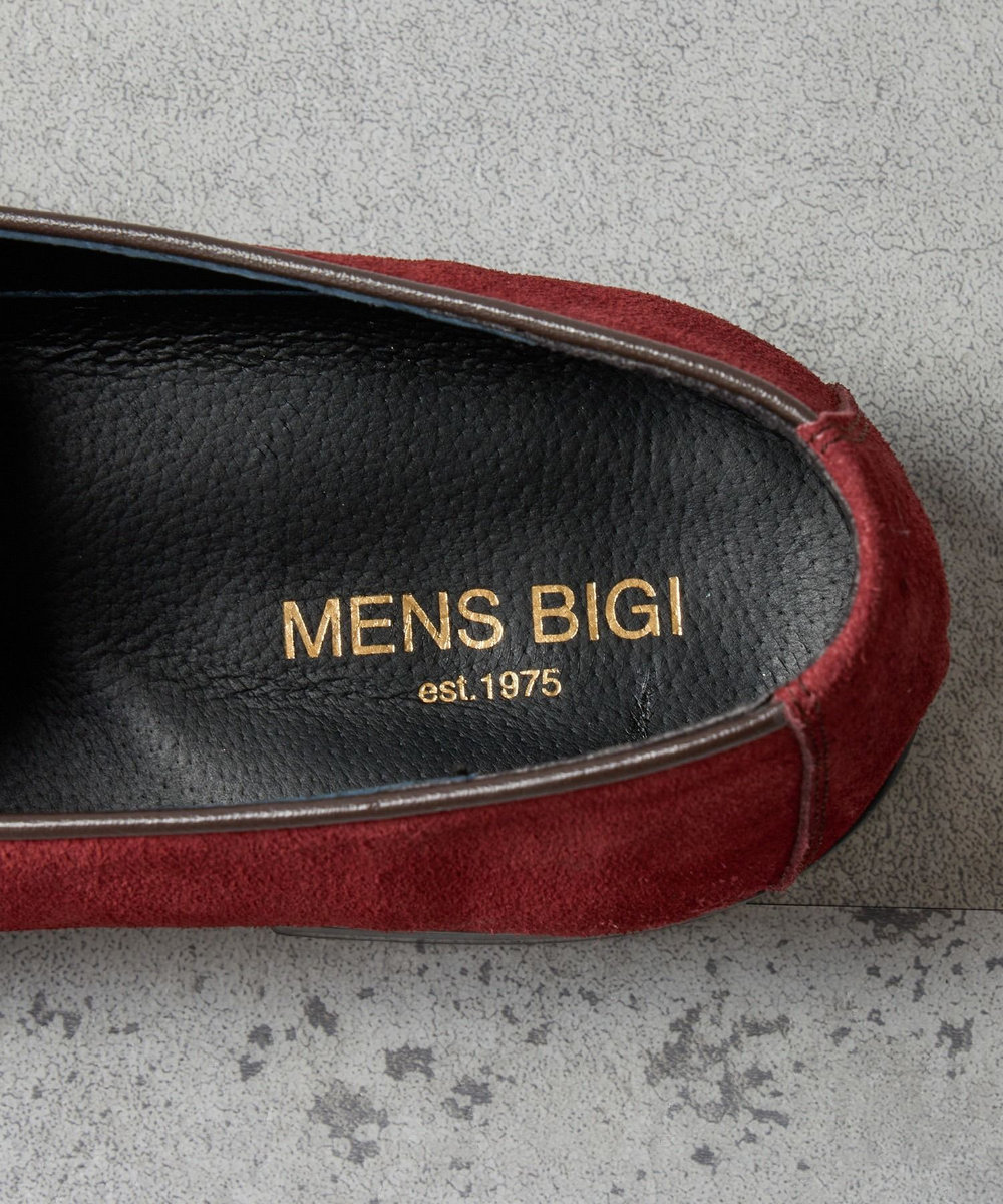 MEN'S BIGI リアルレザースウェードコインローファー ボルドー