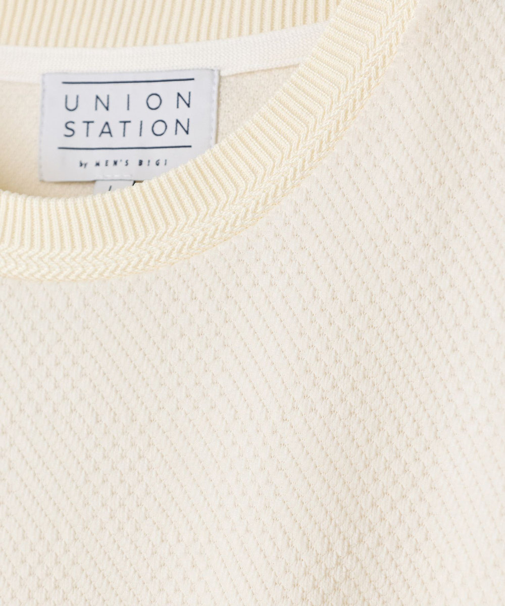 UNION STATION モールジャガードクルーネックカットソー ホワイト
