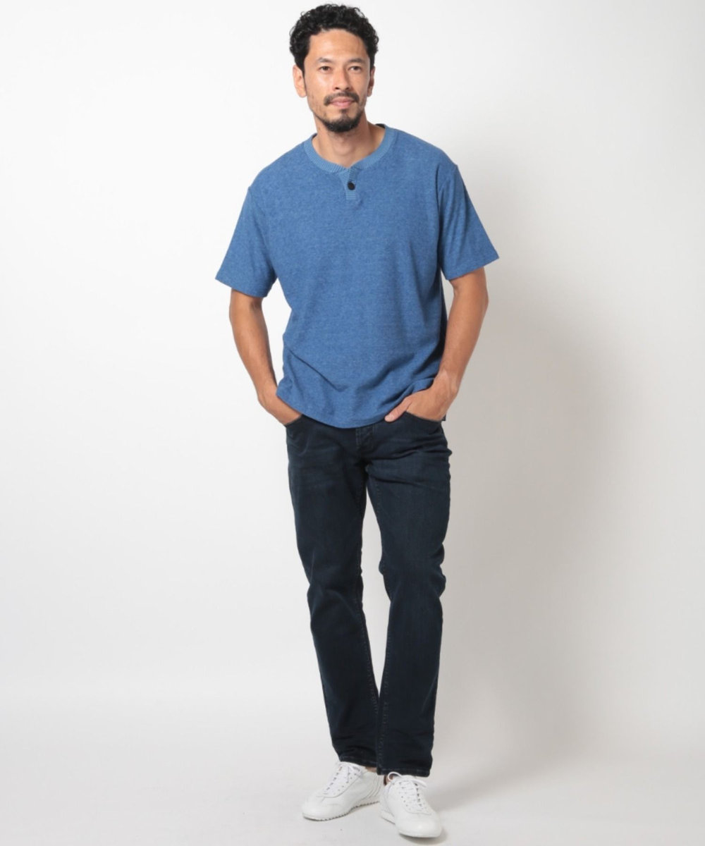 MEN'S BIGI ヴィンテージミニパイルスキッパーカットソー ブルー