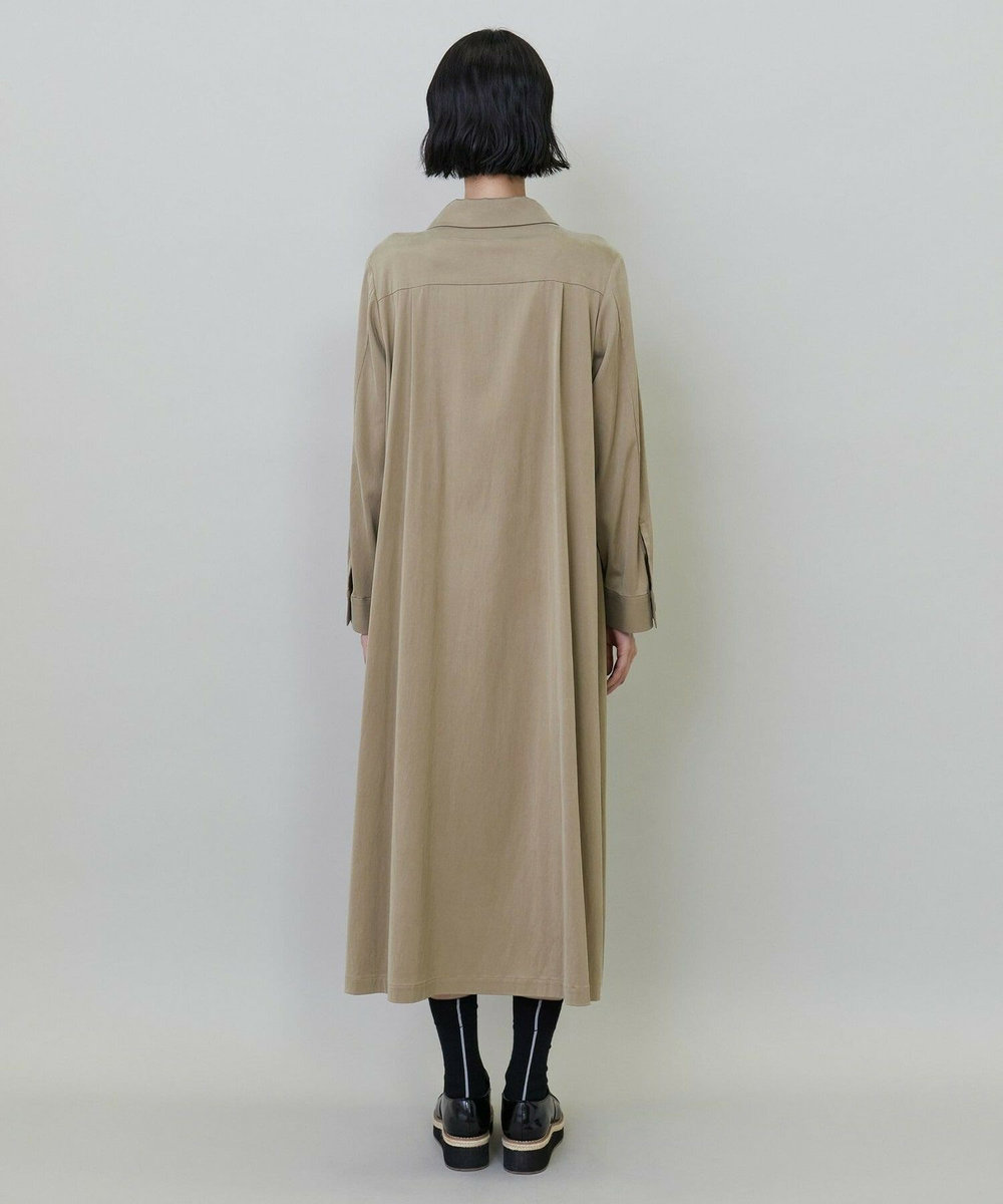 L'EQUIPE キュプラナイロンピーチシャツワンピース ベージュ