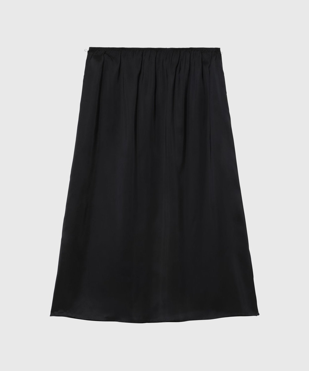 DÉPAREILLÉ SILK POLY TIERED PLEATS SKIRT / シルクポリティアードプリーツスカート ネイビー