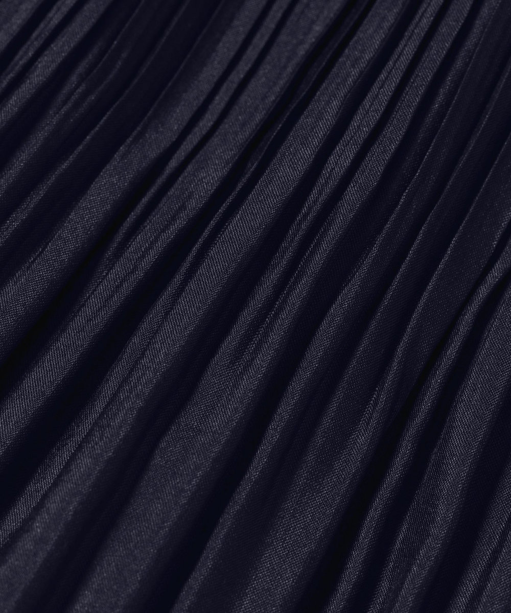 DÉPAREILLÉ SILK POLY TIERED PLEATS SKIRT / シルクポリティアードプリーツスカート ネイビー