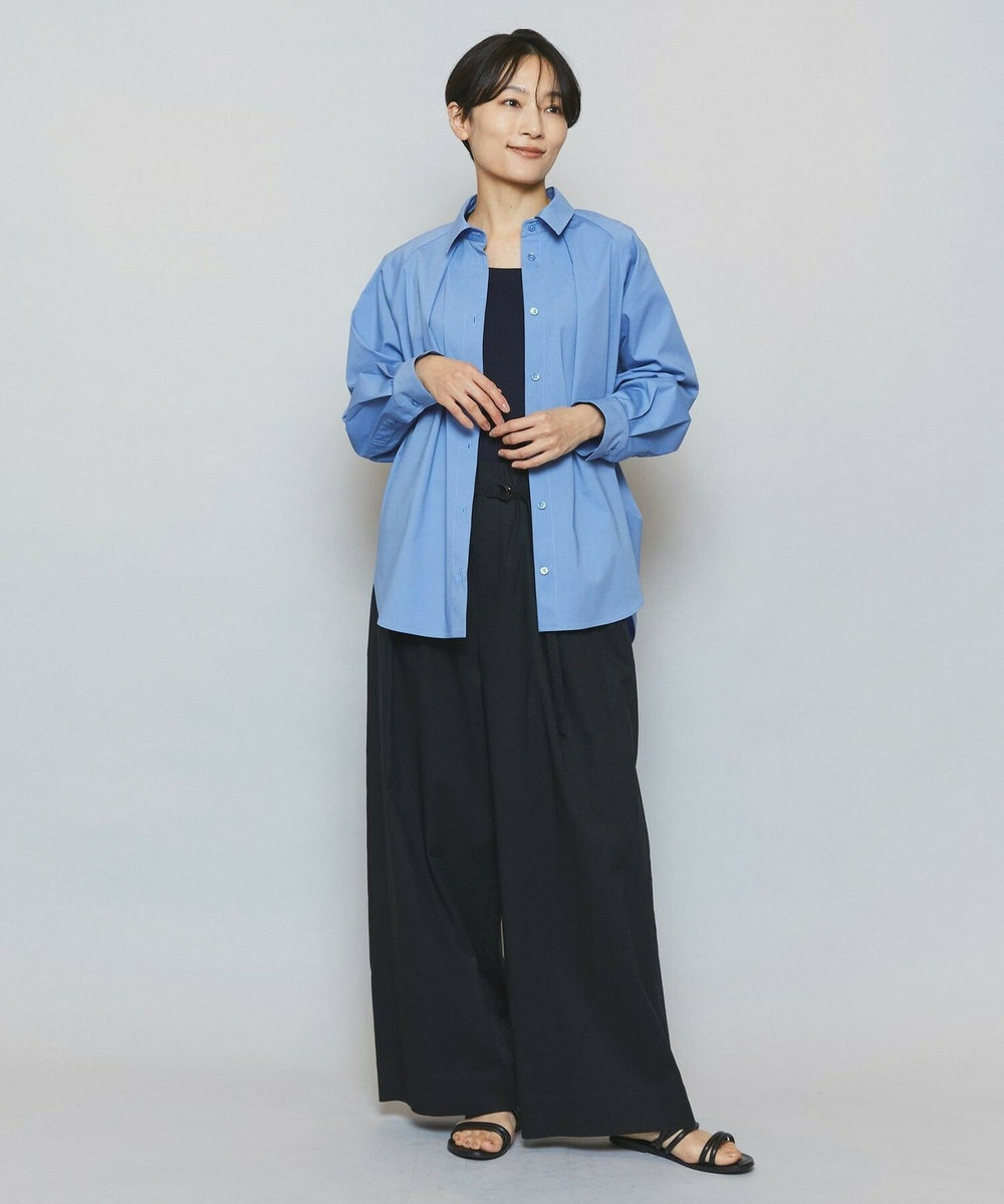 MOGA ドライリネンストレッチワイドパンツ ブラック