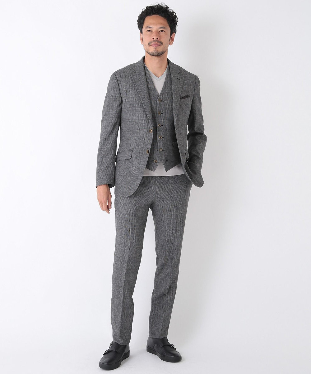 MEN'S BIGI ドビーメッシュジャケット　original fabric made by japan グレー