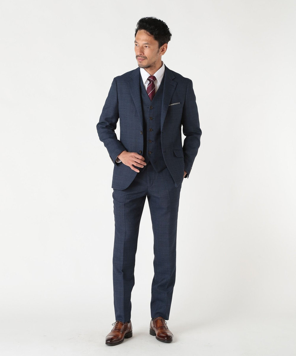 MEN'S BIGI ミックスヤーン/ホップサックスラックス ネイビー