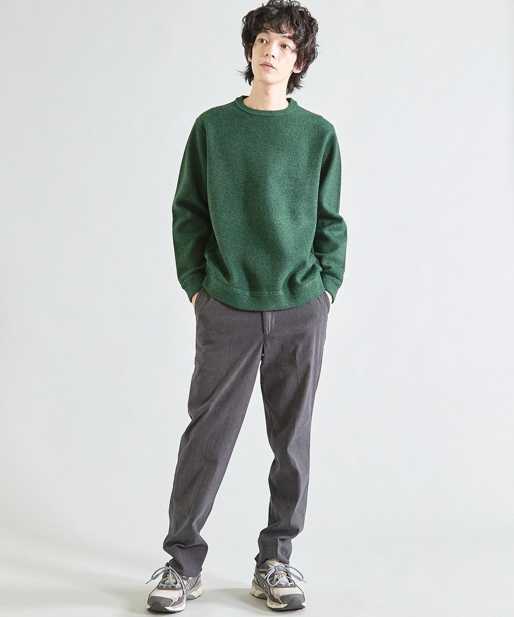 UNION STATION Wフェイス スフレヤーン ウォッシャブルニット グリーン