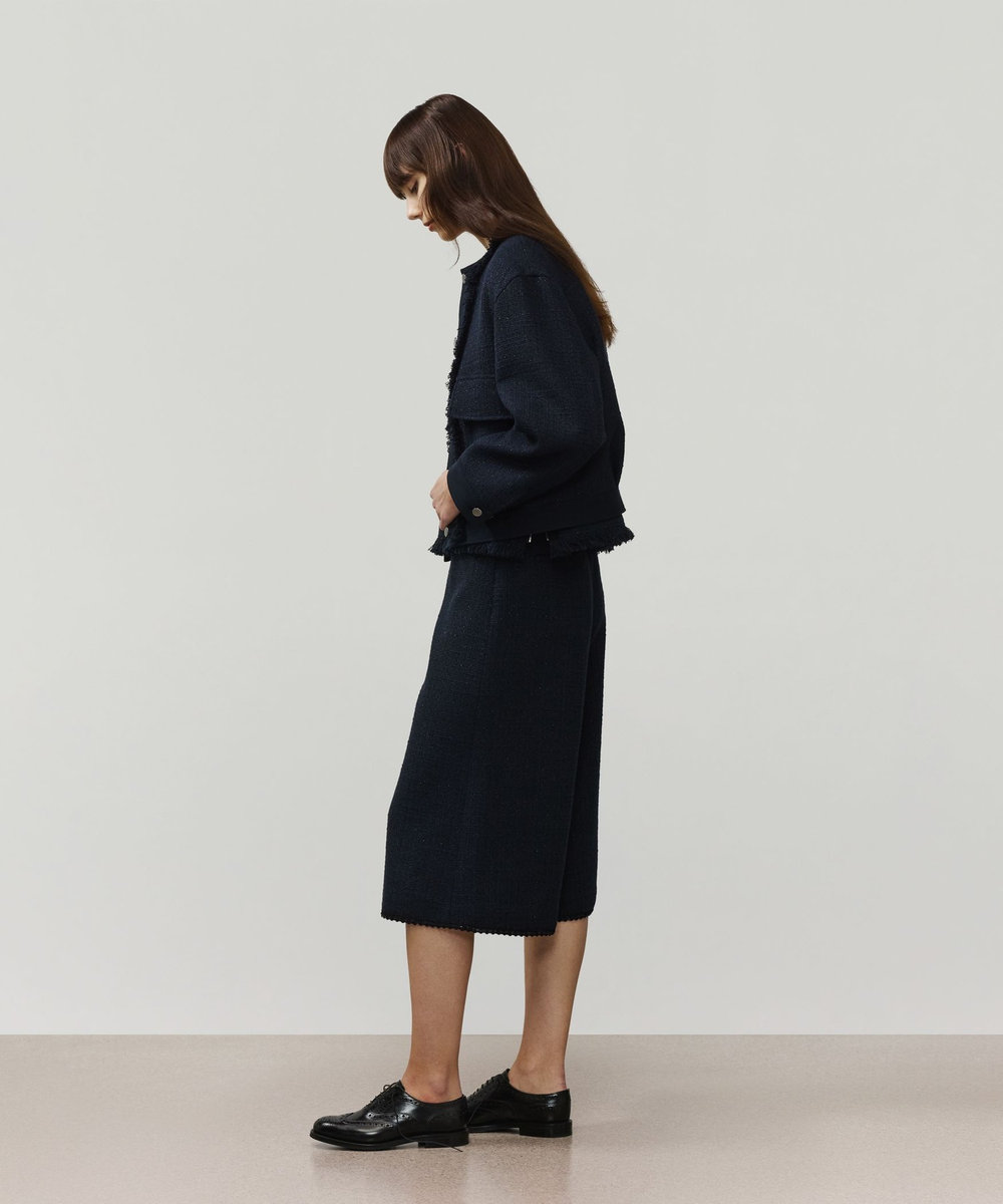 DÉPAREILLÉ COTTON TWEED WIDE PANTS / コットンツィードワイドパンツ ネイビー