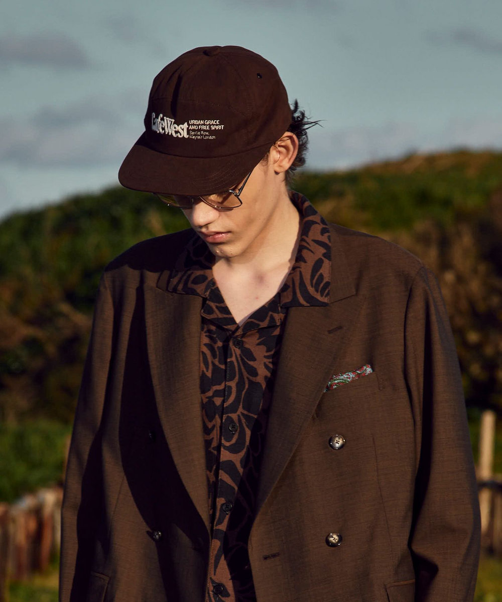 MEN'S BIGI 【CAP-TAIN/キャップテイン】別注 CAFE WEST チェーンステッチキャップ ブラウン