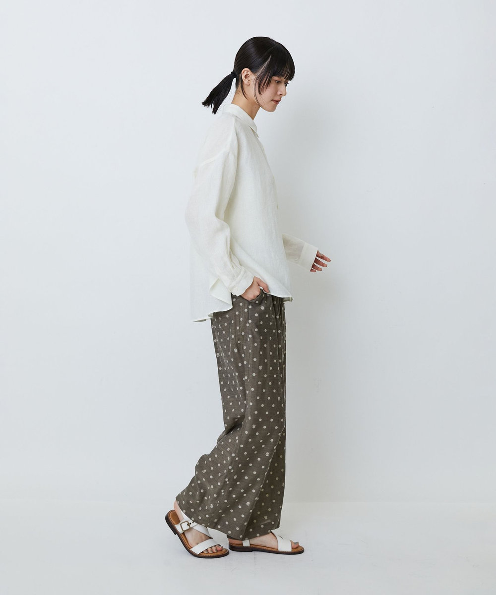 LOISIR グランジリネンボクシーシャツ オフホワイト
