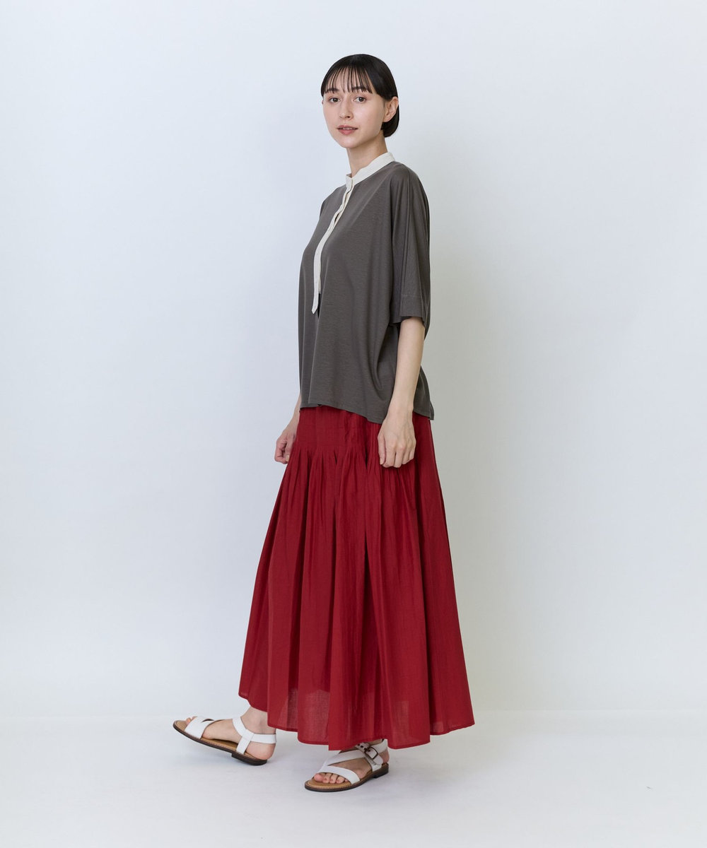 LOISIR リヨセル天竺カーディガンTシャツ カーキ