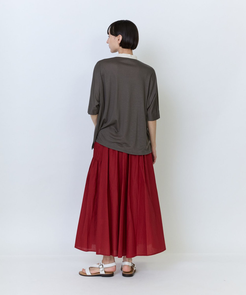 LOISIR リヨセル天竺カーディガンTシャツ カーキ