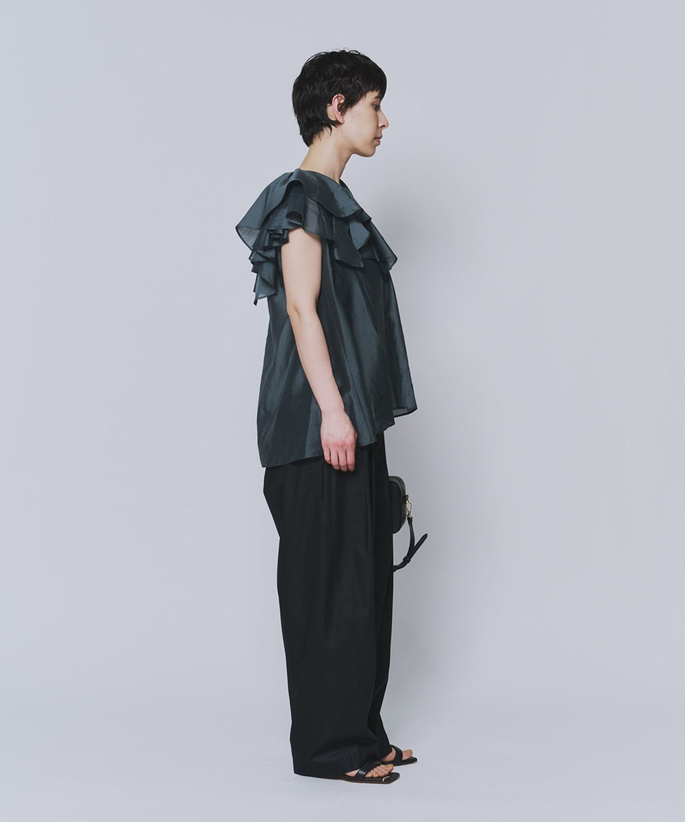 1er Arrondissement シアーテンセルフリルブラウス グリーン