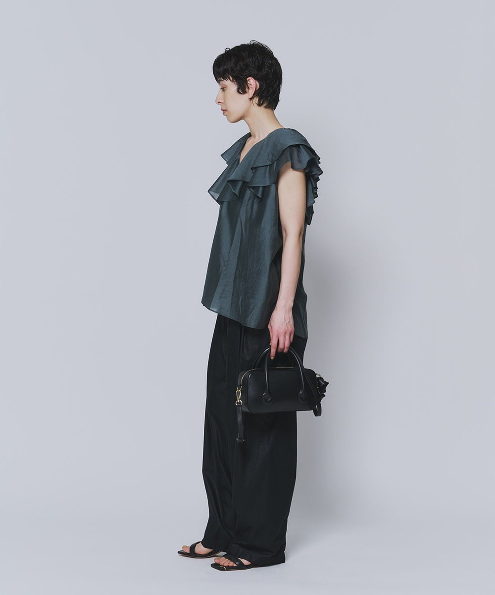 1er Arrondissement シアーテンセルフリルブラウス グリーン