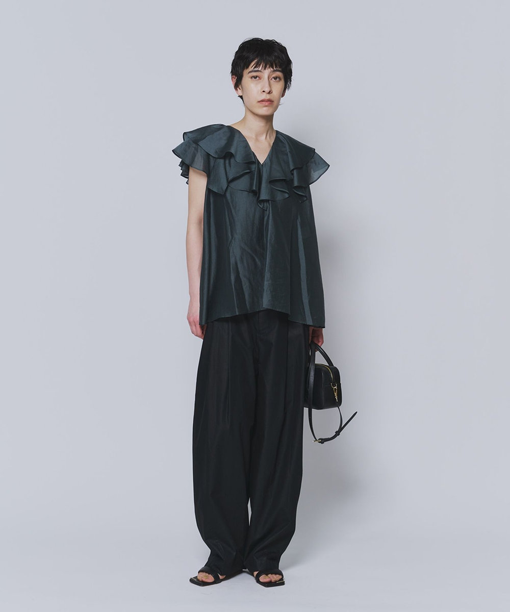 1er Arrondissement シアーテンセルフリルブラウス グリーン