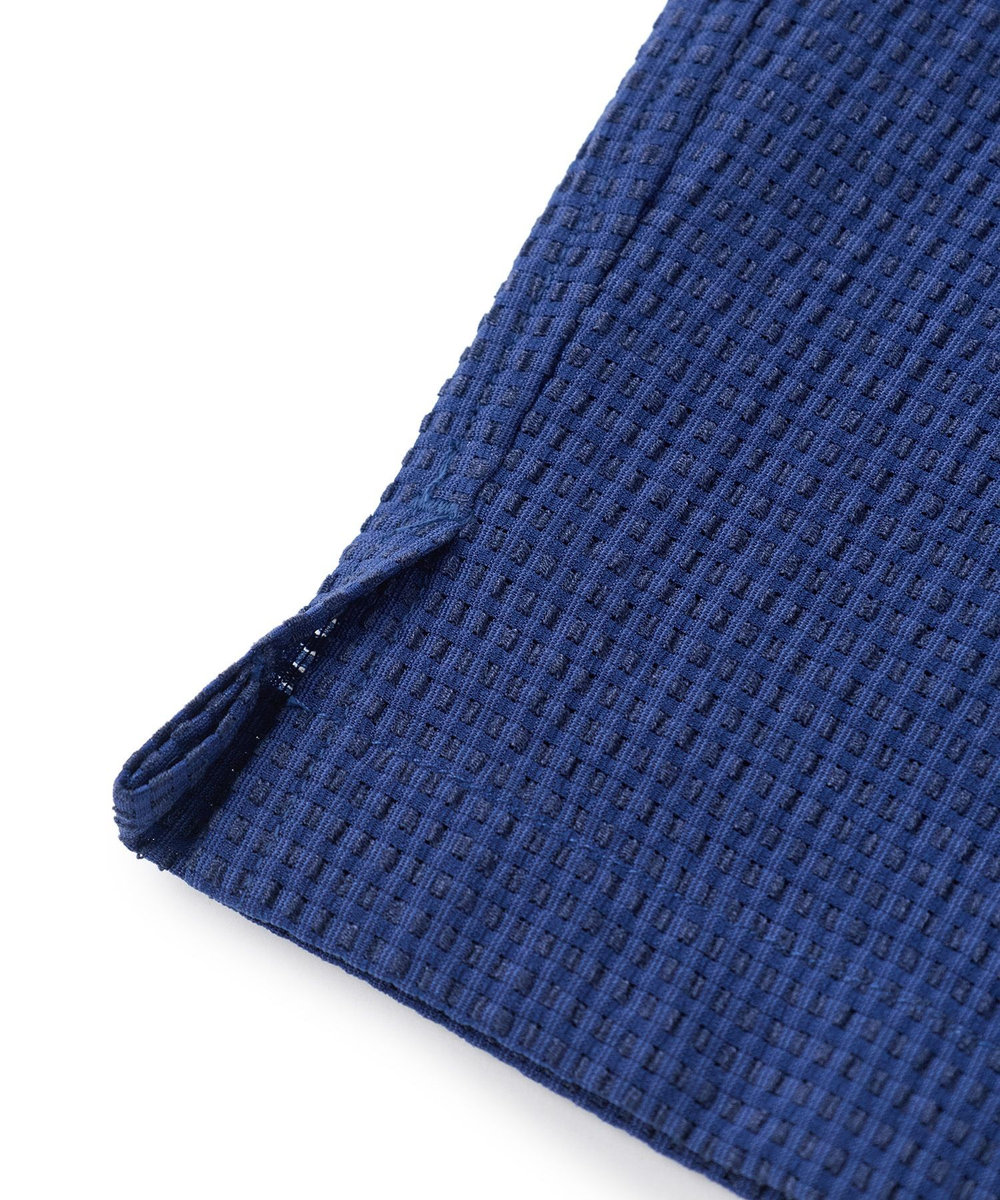 MEN'S BIGI ストレッチサッカー七分袖シャツ＜ストレッチ/通気性＞ ネイビー