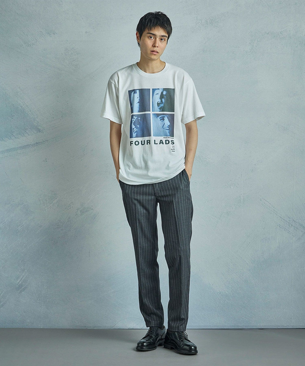 MEN'S BIGI 【THE CULTURE CODE x Klaus Voormann x MEN'S BIGI 】別注プリントT＜Four Lads＞ ホワイト