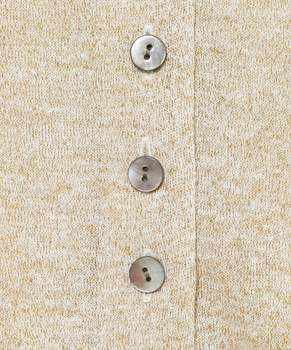 DÉPAREILLÉ VISCOSE LAME CARDIGAN / ヴィスコースラメカーディガン ベージュ