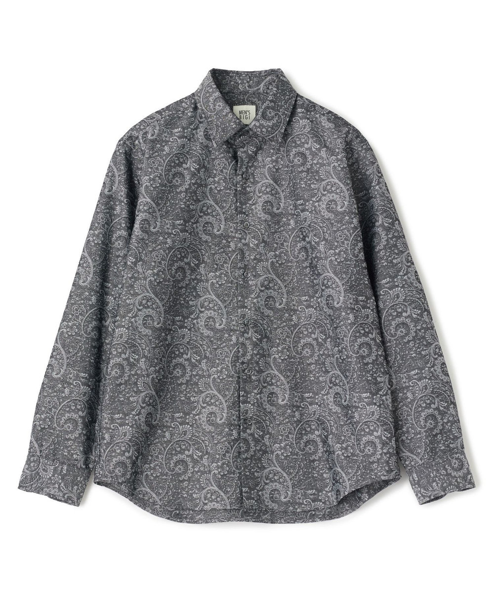 MEN'S BIGI 【LIBERTY/リバティ】ジャカードペイズリー ドレスカジュアルシャツ チャコールグレー