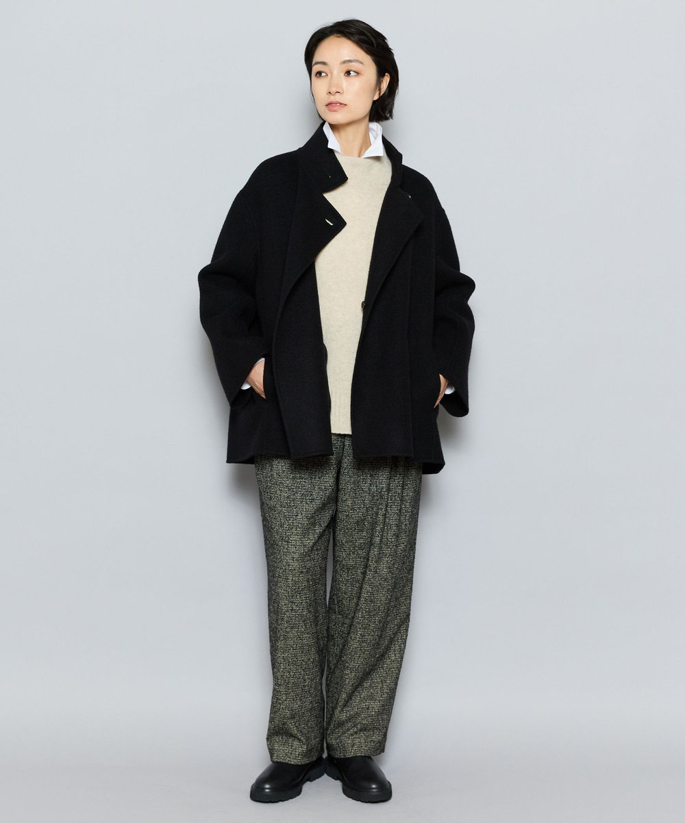 L'EQUIPE カシミヤ混ボトルネックセーター オートミール