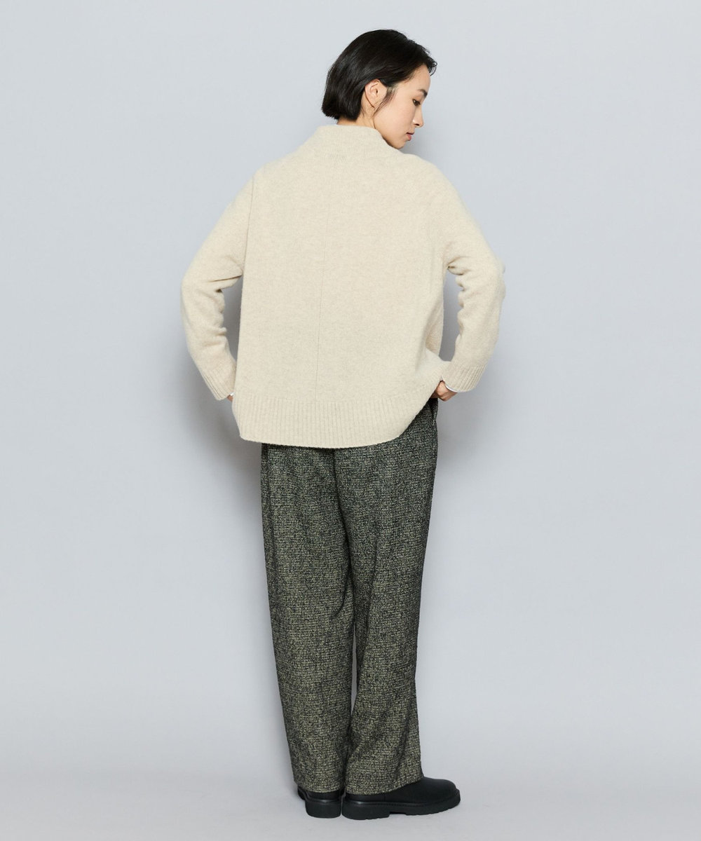 L'EQUIPE カシミヤ混ボトルネックセーター オートミール