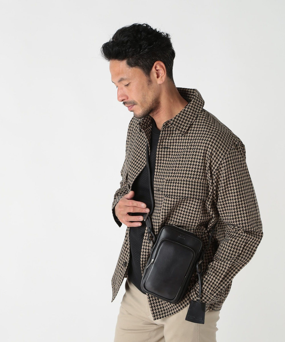 MEN'S BIGI 【SEEKER/シーカー】別注 ムラレザーミニショルダーバッグ ブラック