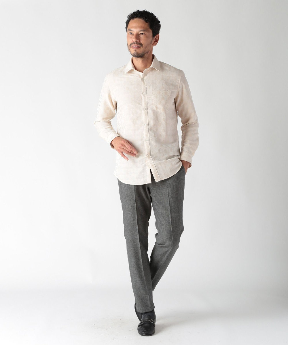 MEN'S BIGI ウール調メランジシャークパンツ チャコールグレー
