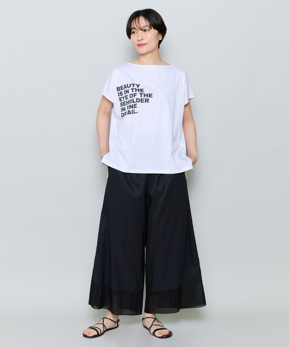 MOGA 37.5ナイロンストレッチワイドクロップドパンツ ブラック
