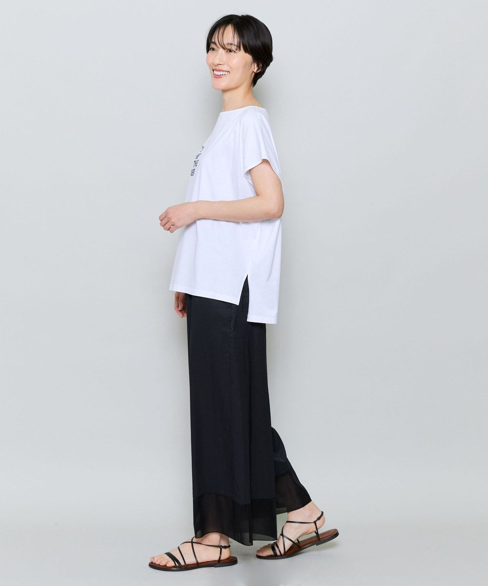 MOGA 37.5ナイロンストレッチワイドクロップドパンツ ブラック
