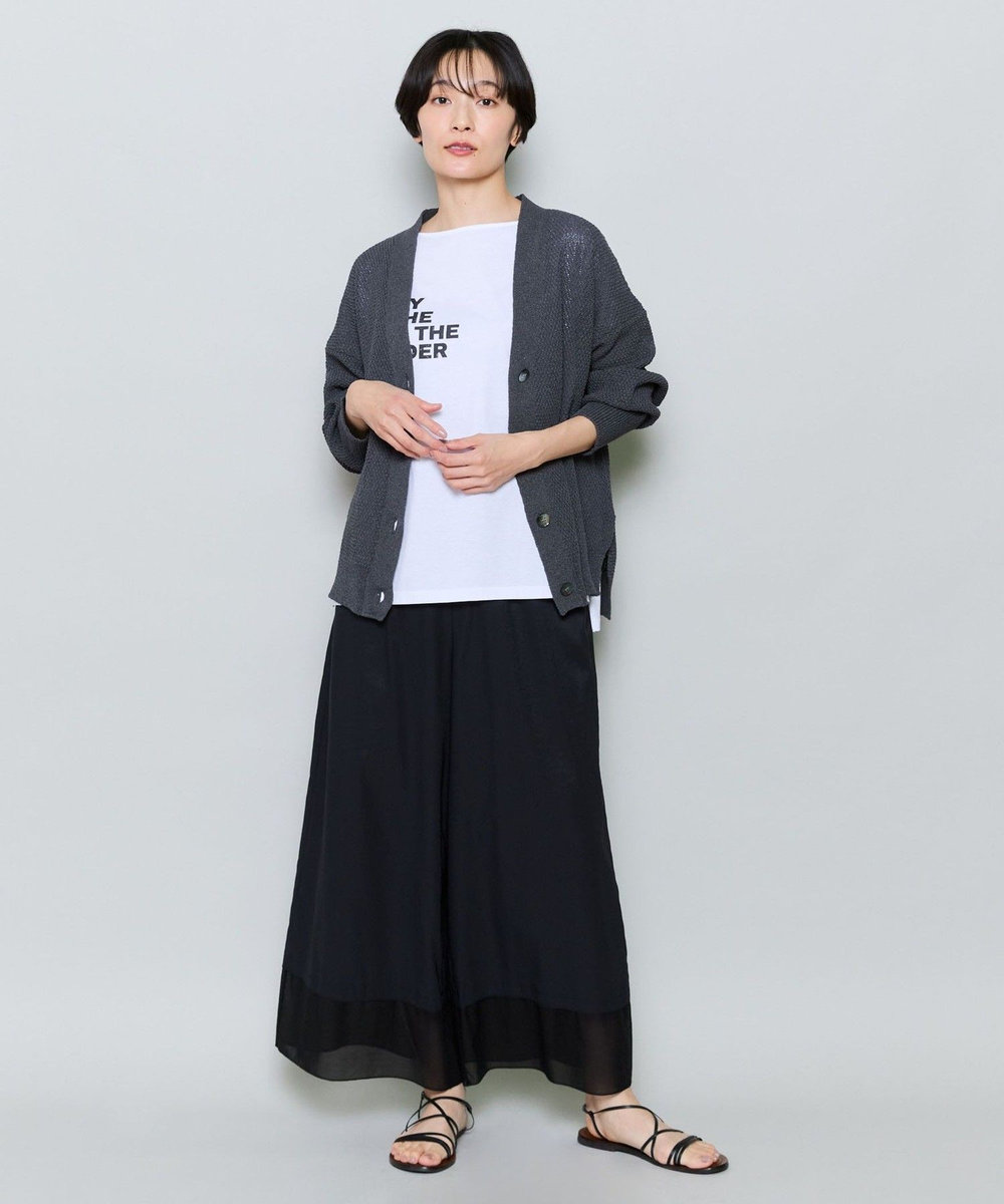 MOGA 37.5ナイロンストレッチワイドクロップドパンツ ブラック