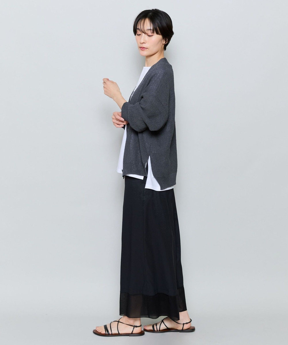 MOGA 37.5ナイロンストレッチワイドクロップドパンツ ブラック