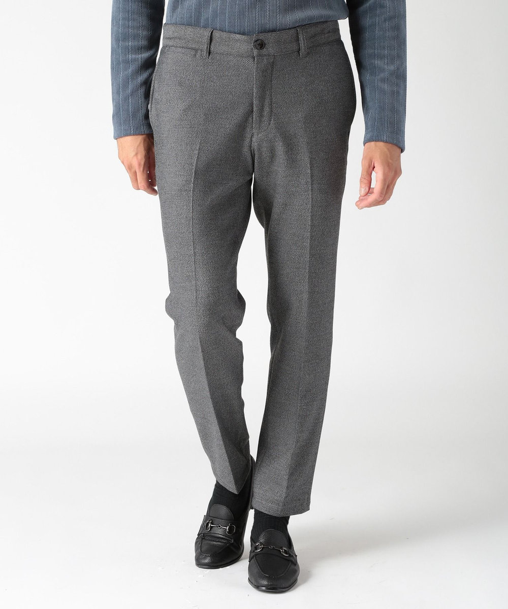 MEN'S BIGI 【ACTIVE TAILOR】ソフトサーモ混ツイードツイルパンツ ライトグレー
