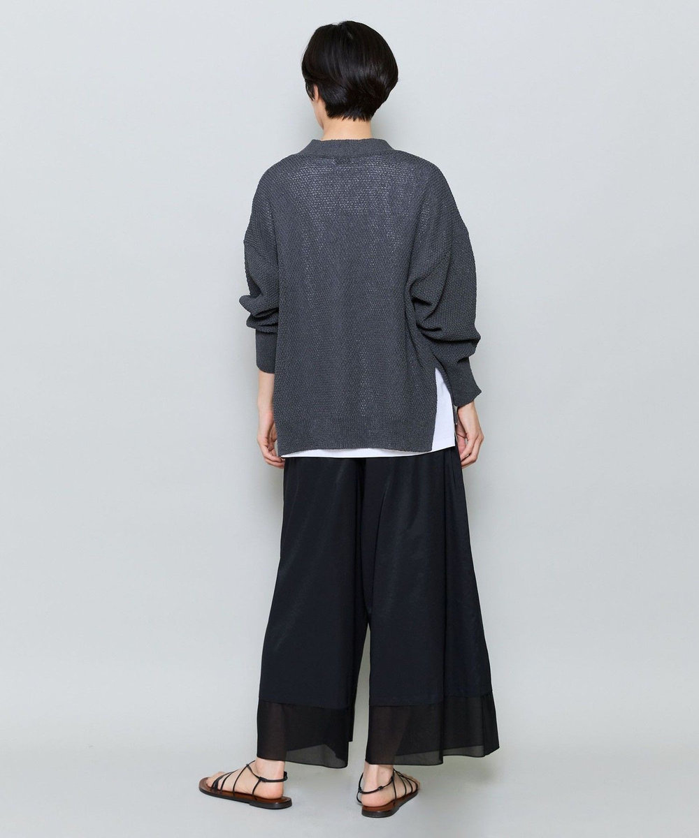 MOGA 37.5ナイロンストレッチワイドクロップドパンツ ブラック