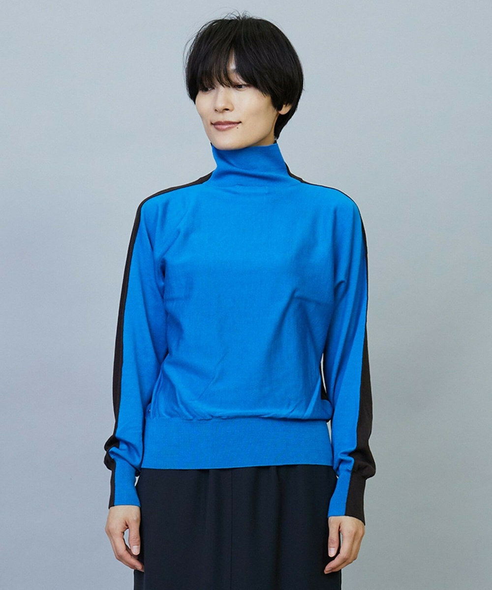 MOGA ANNUAL×MOGA　バイカラータートルニット ブラウン