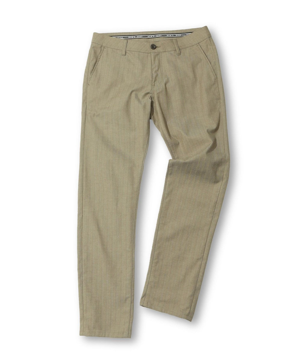 MEN'S BIGI ＜ON/OFF兼用＞シャドーヘリンボーンストレッチパンツ ベージュ