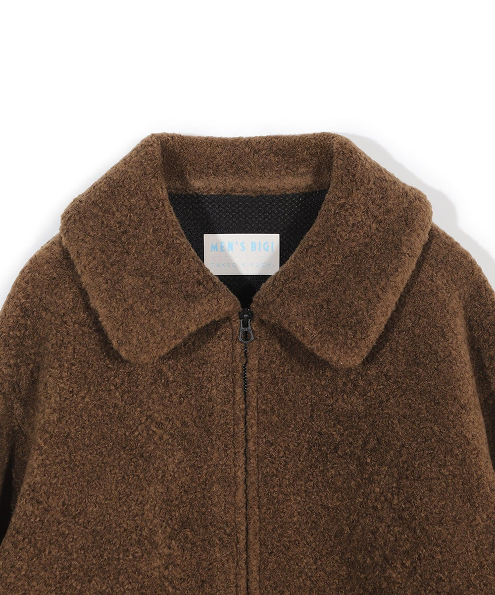 MEN'S BIGI 【50th Anniv . 菊池武夫】WOOL BLEND BOA PILE BLOUSON ブラウン