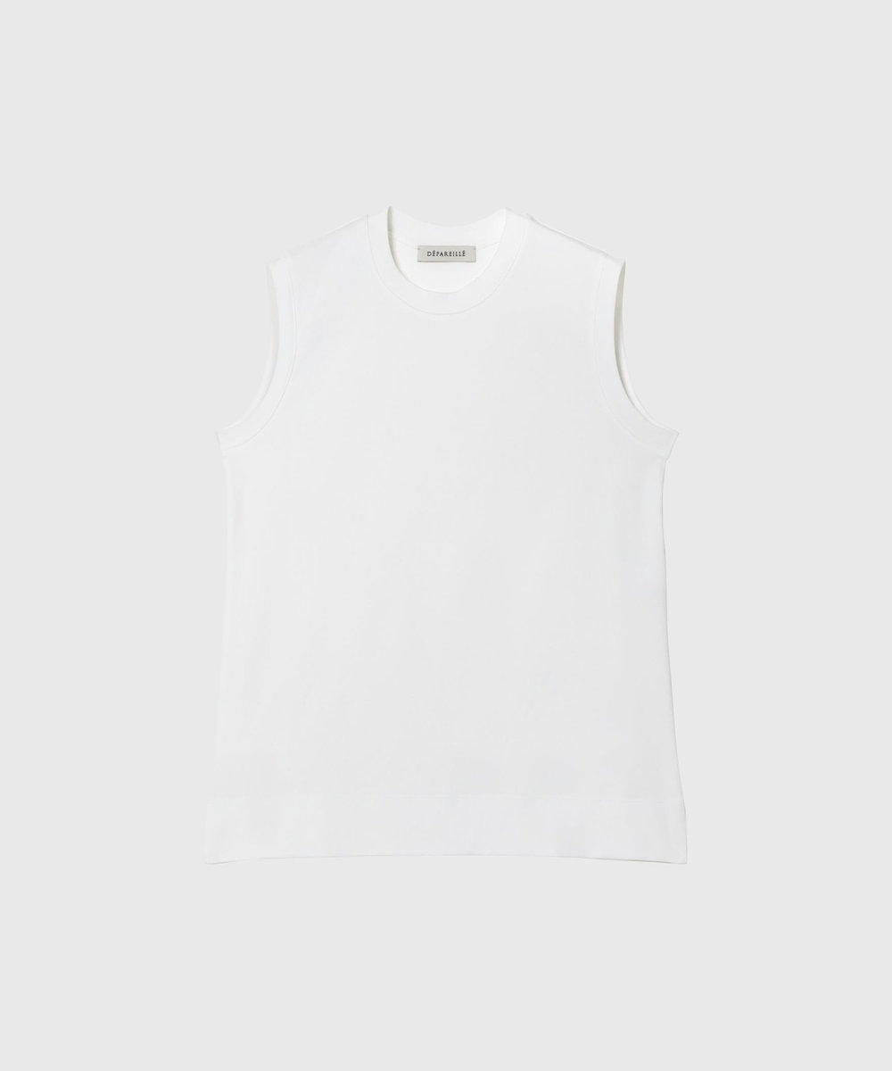 DÉPAREILLÉ SMOOTH NO SLEEVE T SHIRT / スムースノースリーブTシャツ オフホワイト
