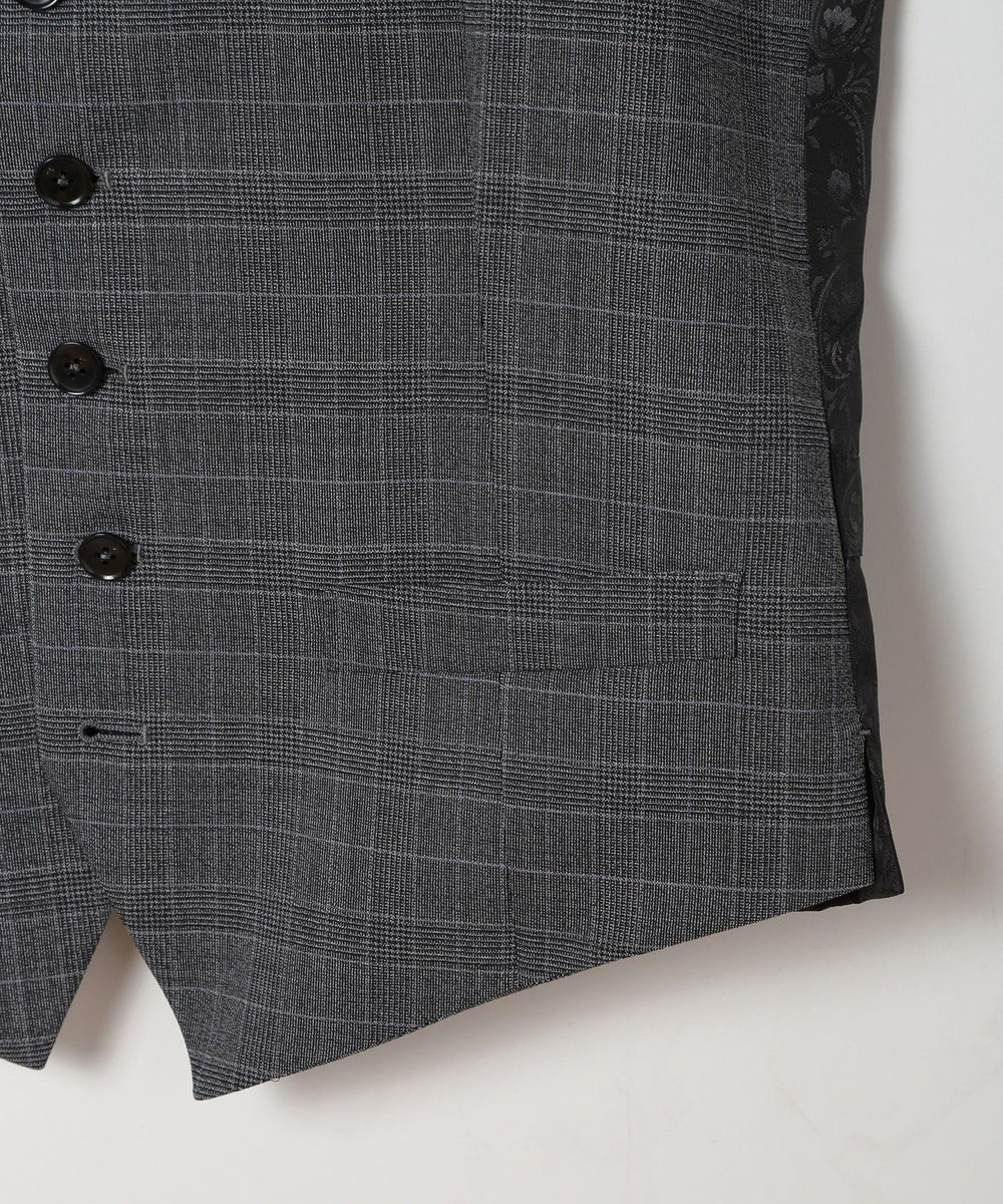 MEN'S BIGI ウールメランジグレンチェックベスト＜セットアップ＞ グレー