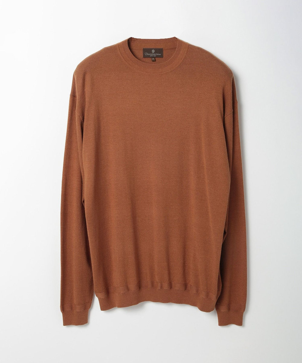 MEN'S BIGI 16Gハイゲージクルーニットソー ブラウン
