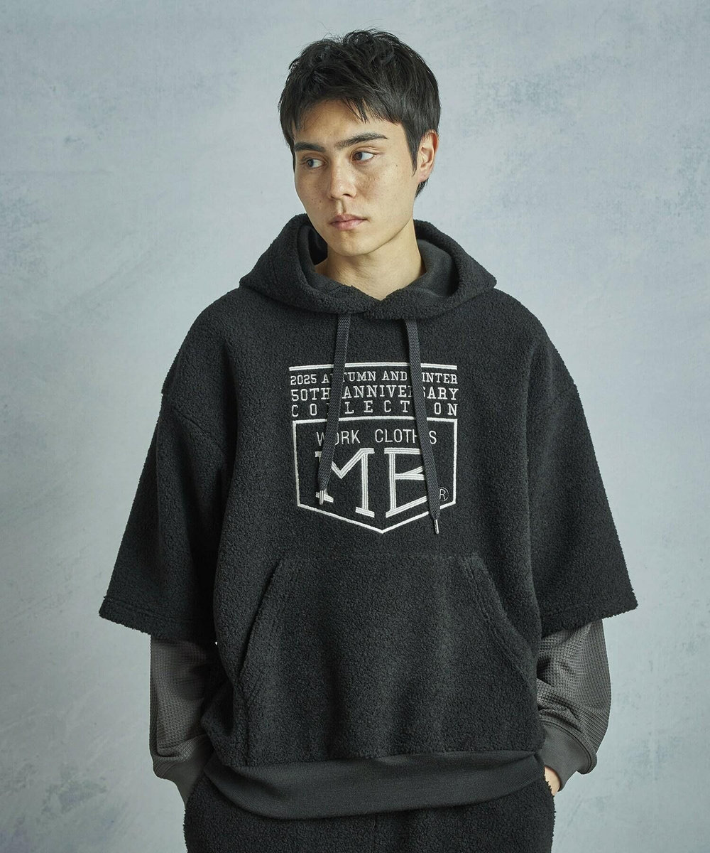 MEN'S BIGI 【50th Anniv . 菊池武夫】WOOL BOA HOODIE ブラック