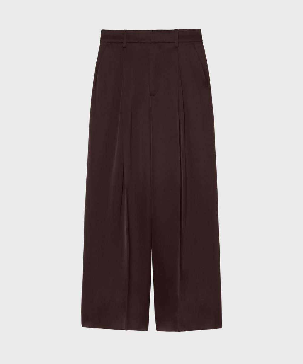 DÉPAREILLÉ SATIN FLARE PANTS / サテンフレアパンツ ブラウン