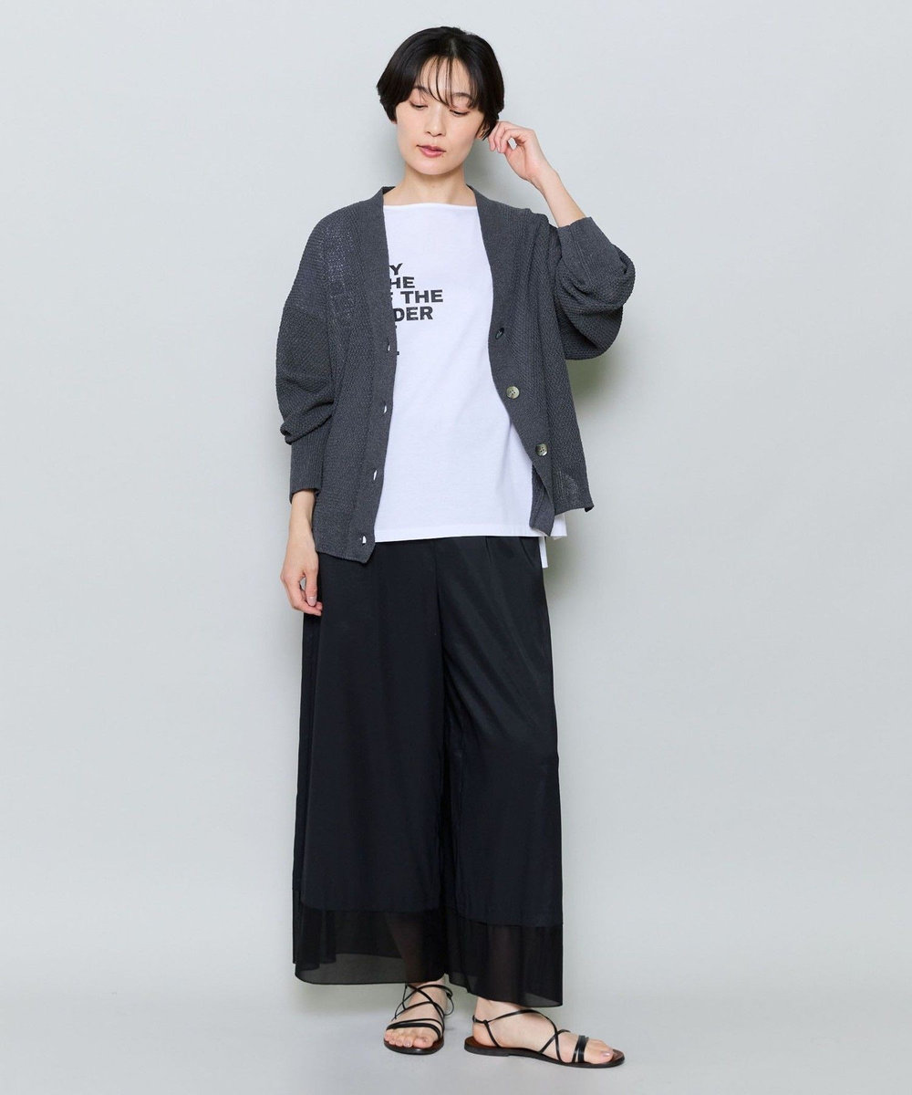 MOGA 37.5ナイロンストレッチワイドクロップドパンツ ブラック