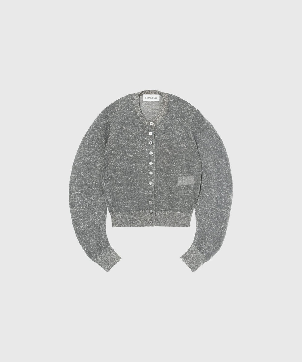 DÉPAREILLÉ VISCOSE LAME CARDIGAN / ヴィスコースラメカーディガン グレー