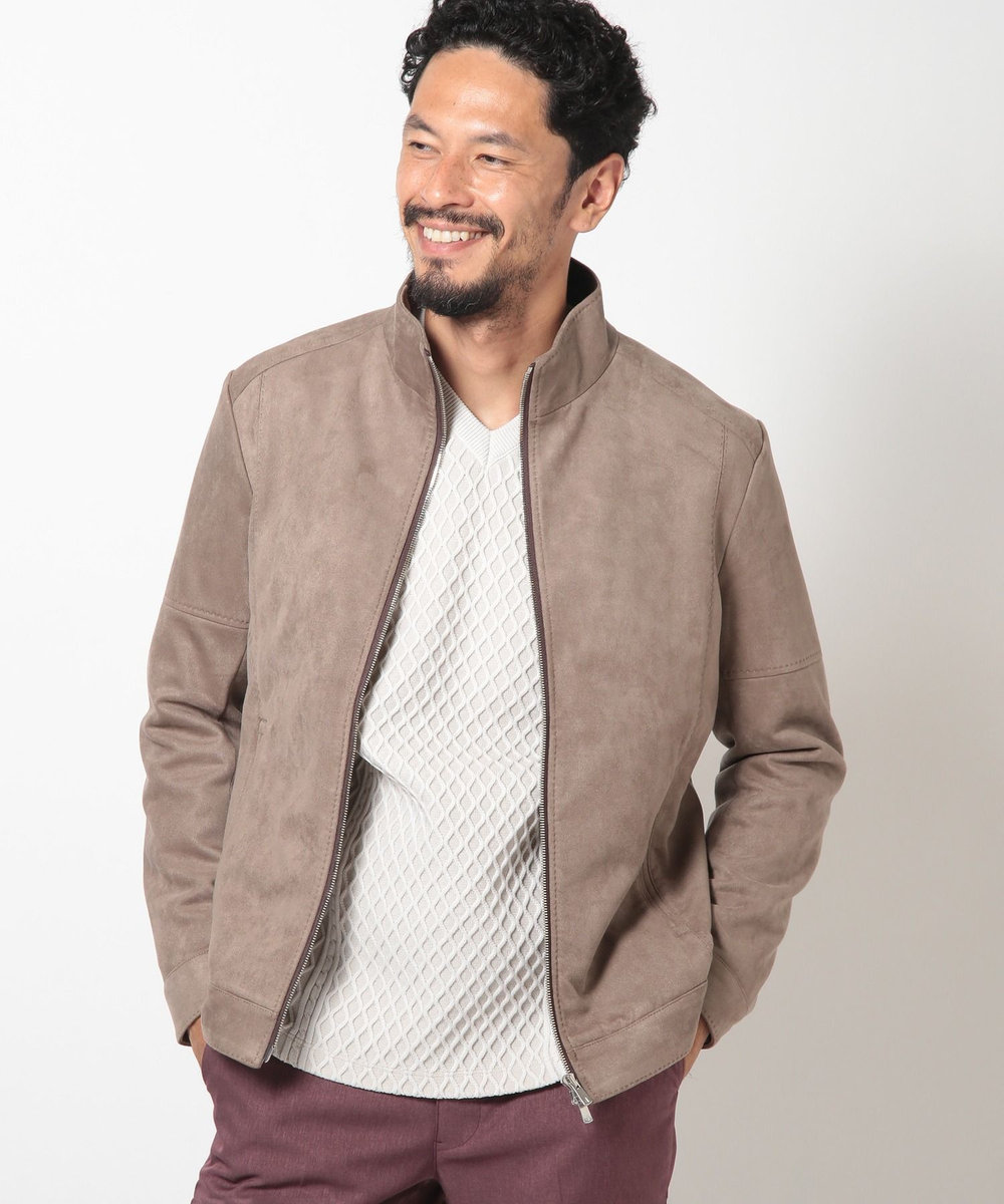 MEN'S BIGI フェイクスエードダンボールブルゾン グレー