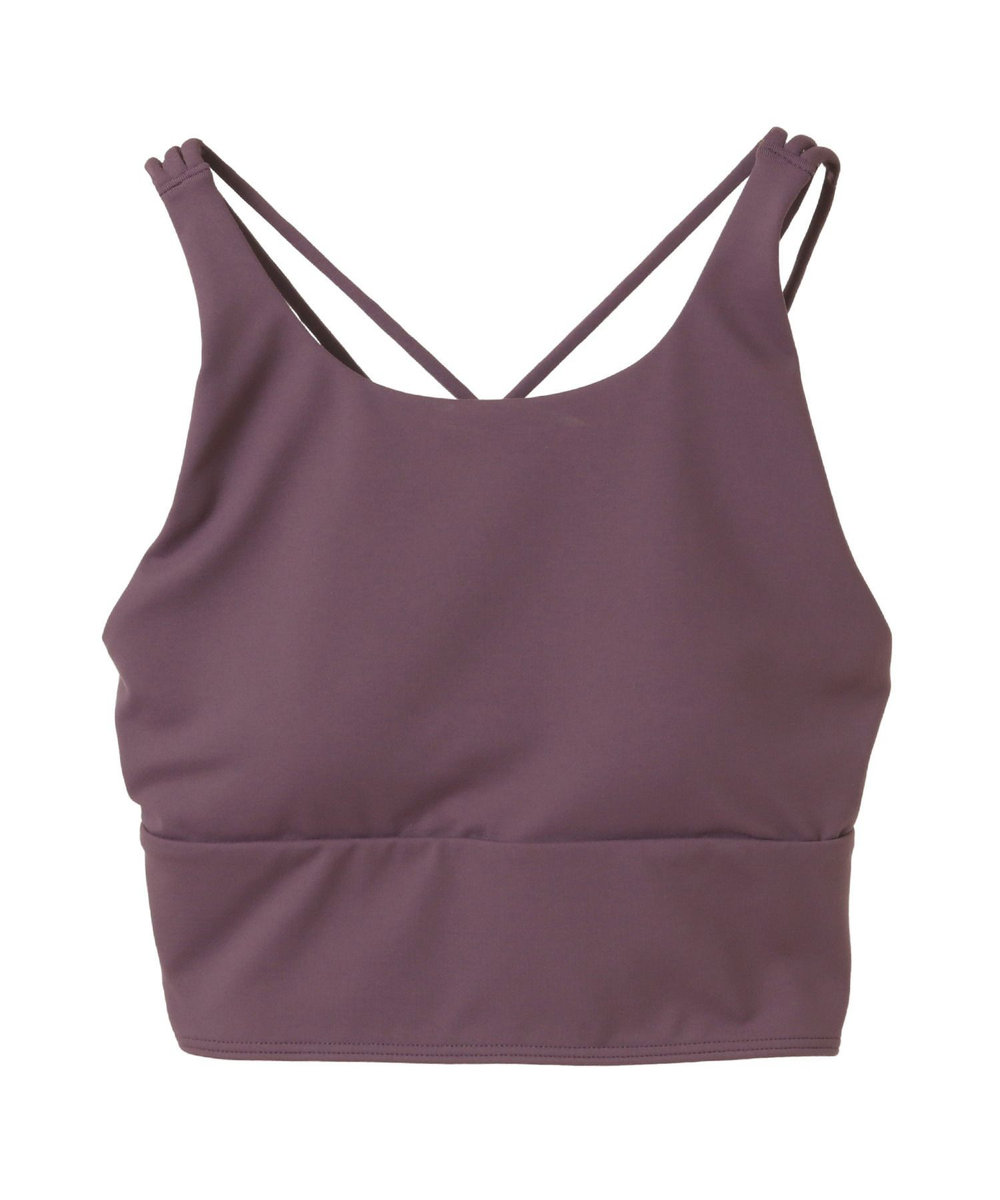 Julier 【定番】プレミアムフローショートトップス/パット付き・UVカット・吸汗速乾・ホットヨガ対応・水着・水陸両用 パープル