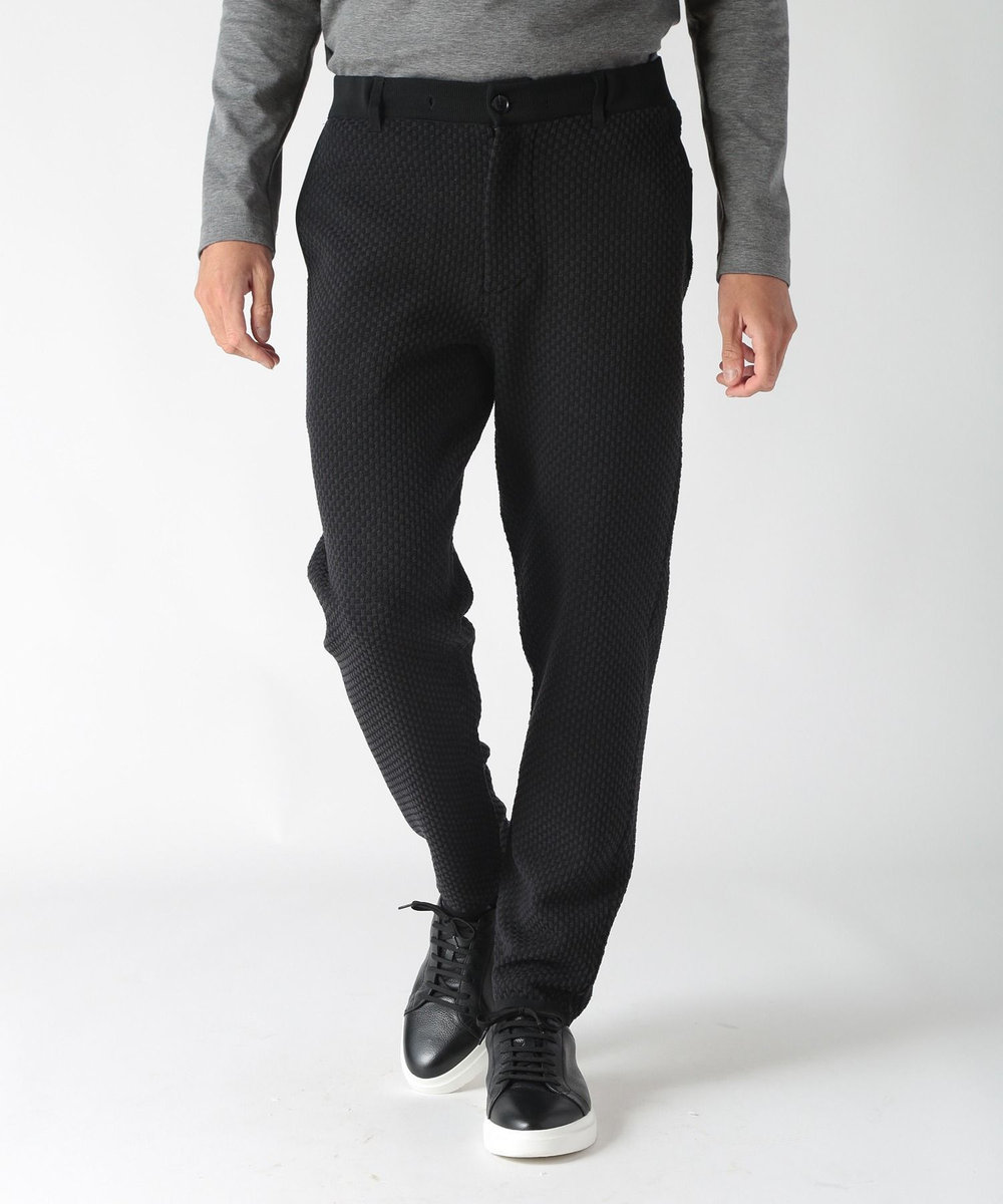 MEN'S BIGI 【ACTIVE TAILOR】モール混ニットパンツ ブラック