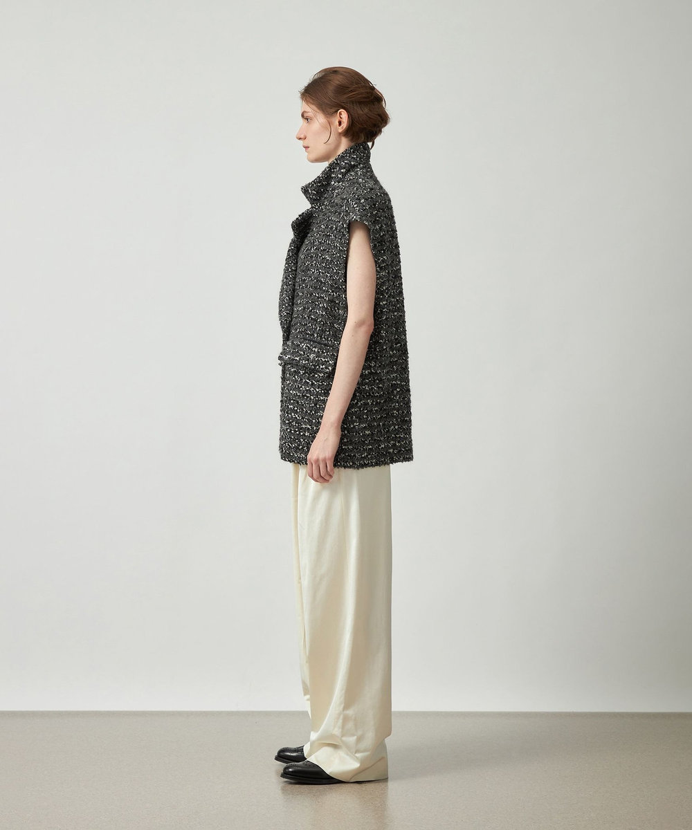 DÉPAREILLÉ MIXED TWEED GILET / ミックスツィードジレ ブラック