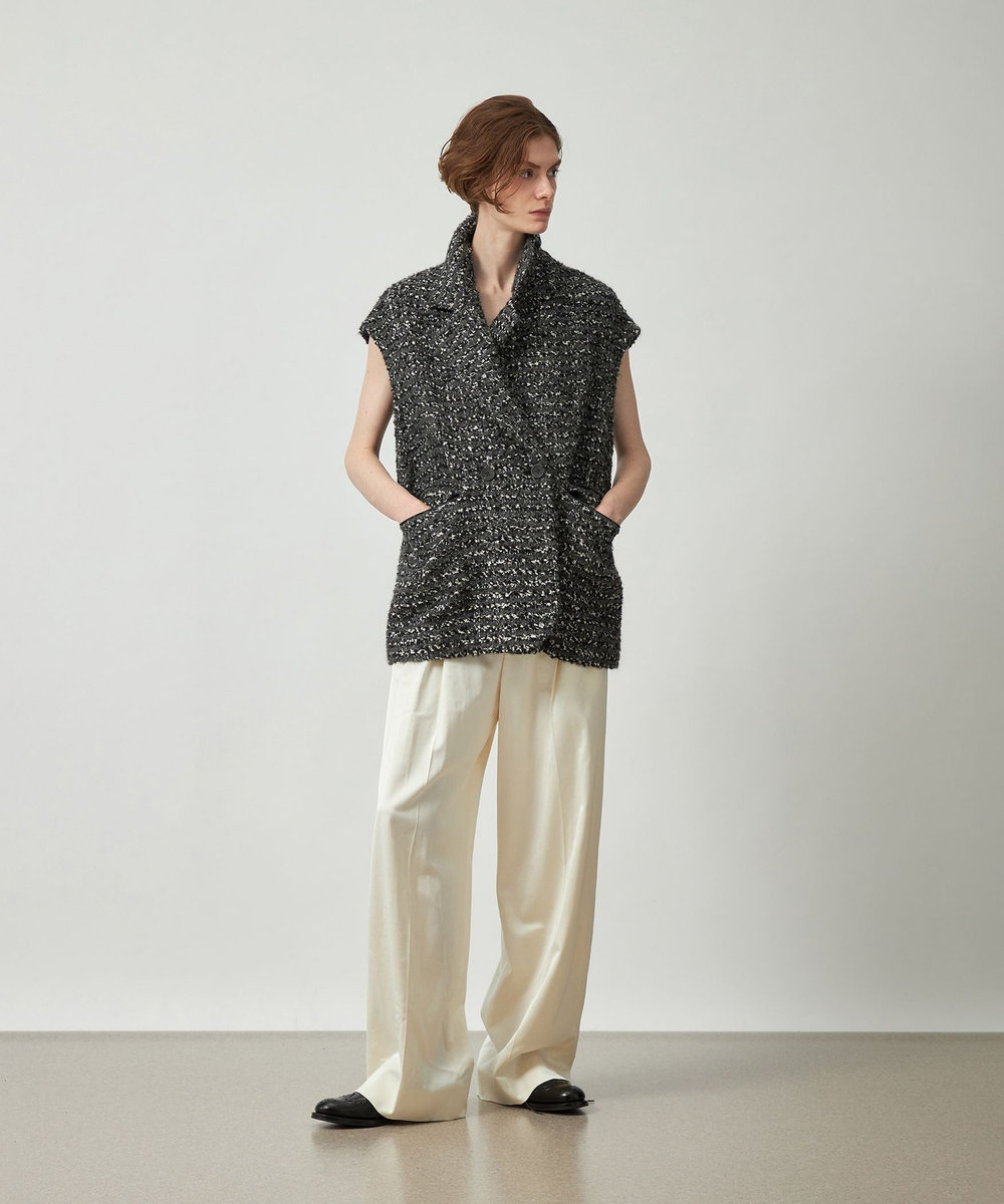 DÉPAREILLÉ MIXED TWEED GILET / ミックスツィードジレ ブラック
